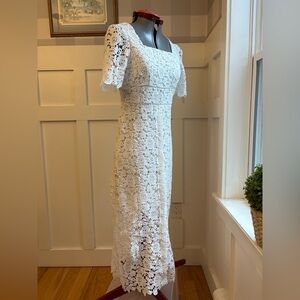 Dazy Lace Chic White Lace Midi Dress Size Small
